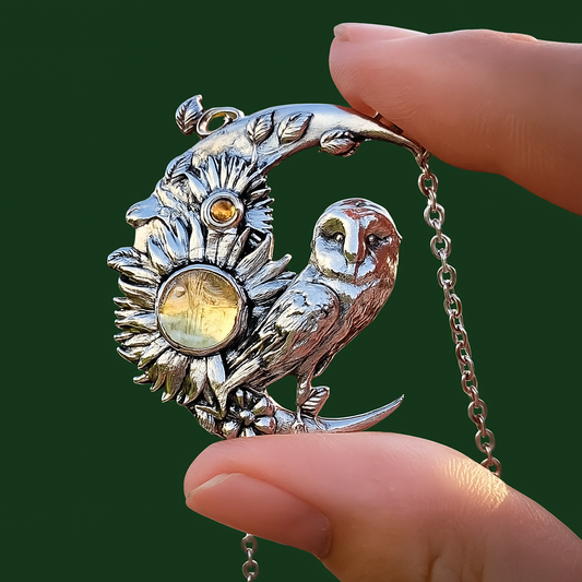 Crow, Sun, and Moon Necklace - Somer and Autumn