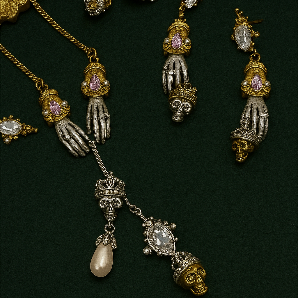 Gothic Skull and Hand Earrings - Somer and Autumn